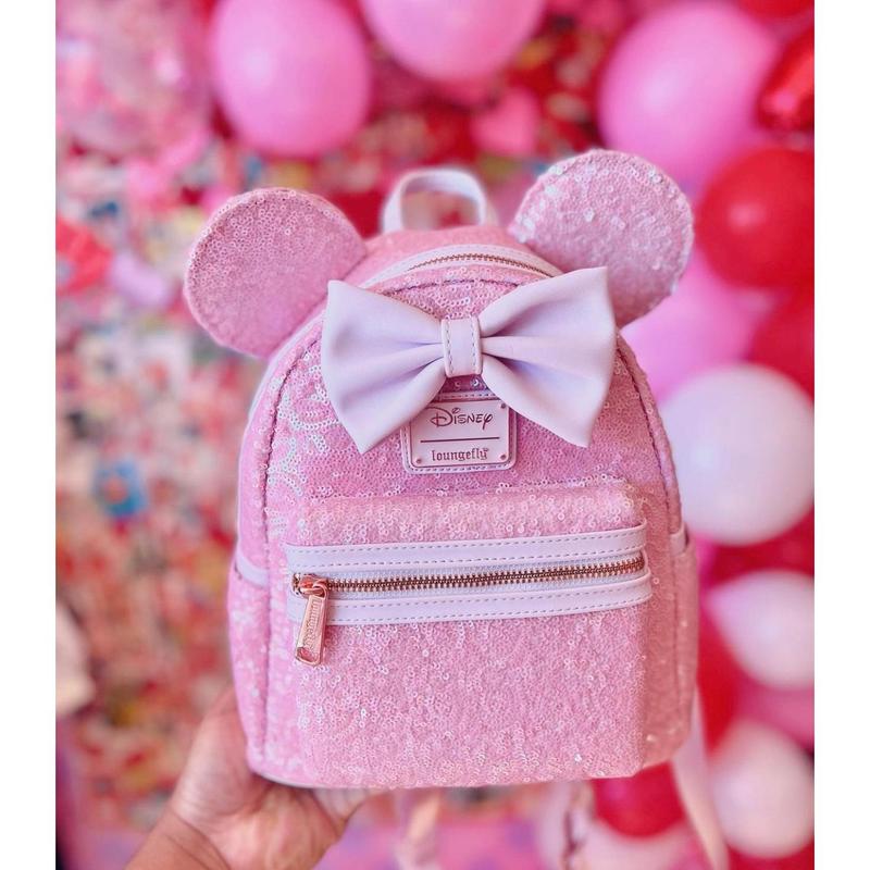 Awesome Collectibles Loungefly Exclusive- Disney Minnie Mouse Cotton Candy Sequin Backpack