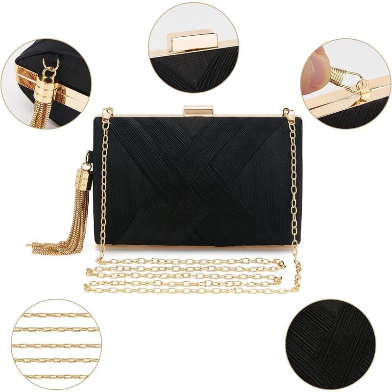 Women Clutch Bag Evening bag Fringed Evening Handbag,Lady Party Wedding Clutch Purse Chain Shoulder Cross Body Bag