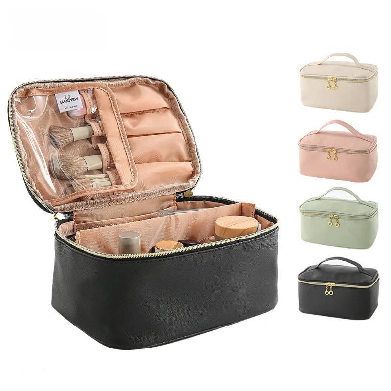 Large Capacity Makeup Bag, 1 Count Portable Cosmetic Storage Bag with Handle, Storage Organizer for Travel, Business Trip, Home