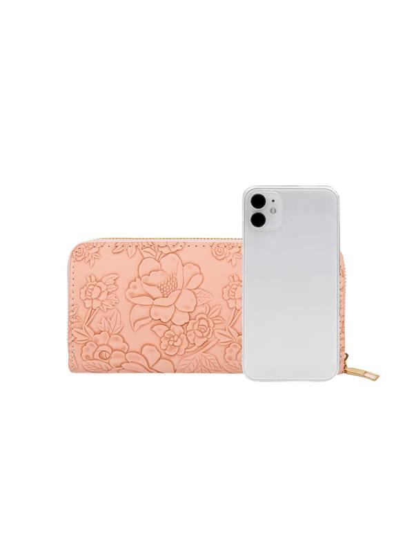 Women's Floral Embossed Long Wallet, Simple Fashion Zipper Design Long Wallet for Daily Used, Casual Trendy Versatile Coin Purse, Girl Fashionable Purse