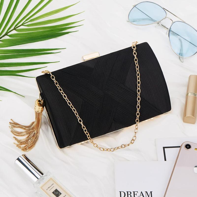 Women Clutch Bag Evening bag Fringed Evening Handbag,Lady Party Wedding Clutch Purse Chain Shoulder Cross Body Bag