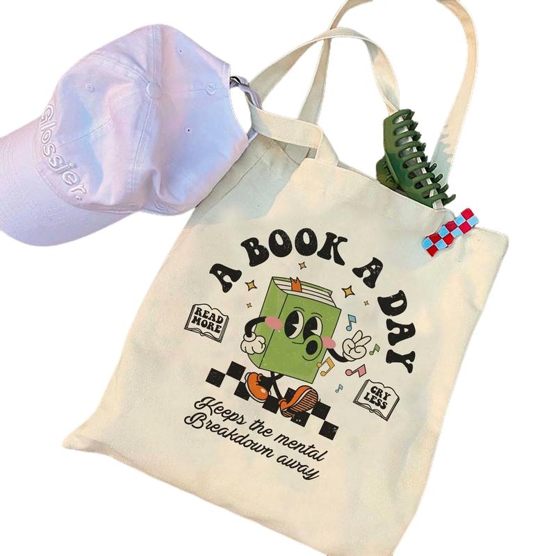 Bookish Mental Health Tote Bag, Book A Day Bag, Read More Book Lover Bookworm BookTok Romance Reader Book Addict Romantasy Bibliophile, Gift For Her, amelia the tote bag blue trend