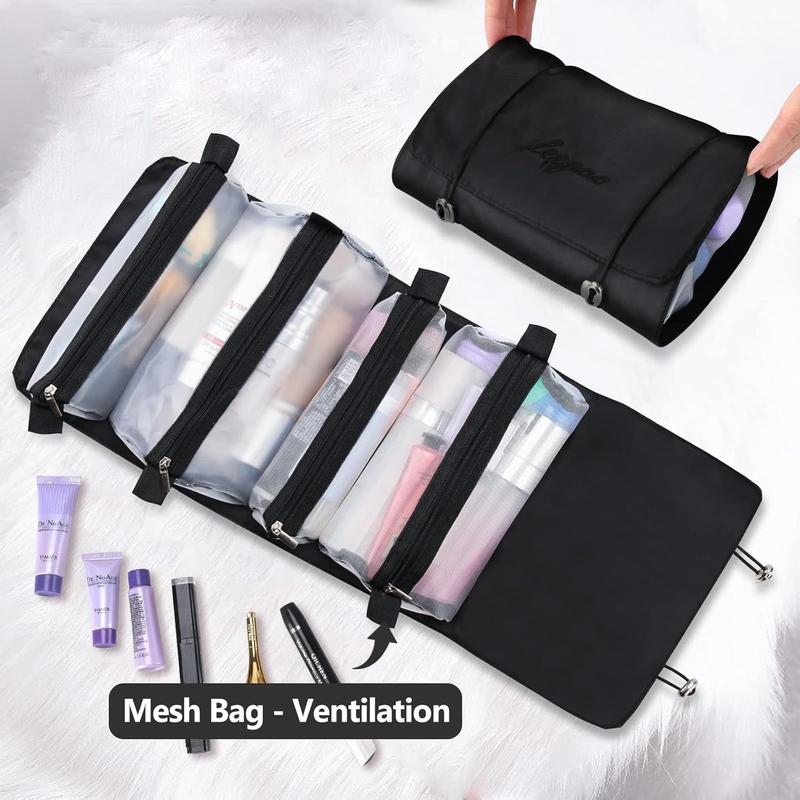 4 in 1 Makeup Bag, 1 Count Detachable Cosmetic Storage Bag, Foldable Versatile  Travel Toiletry Bag for Travel, Home, Bathroom, Dormitory