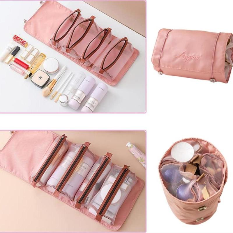 4 in 1 Makeup Bag, 1 Count Detachable Cosmetic Storage Bag, Foldable Versatile  Travel Toiletry Bag for Travel, Home, Bathroom, Dormitory