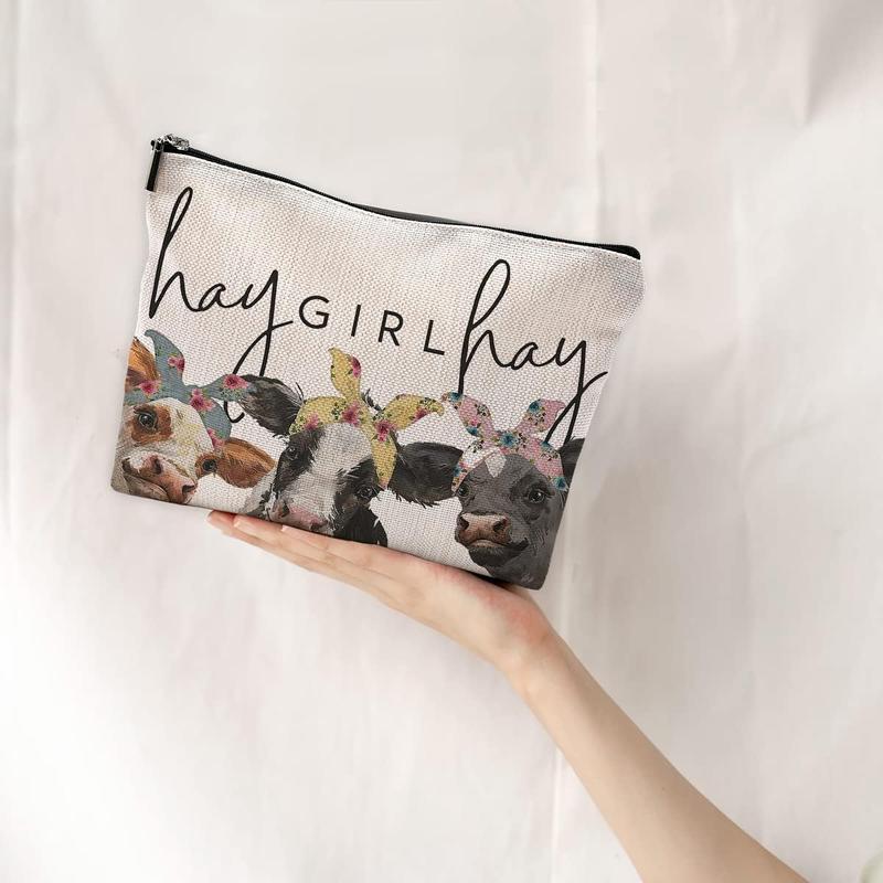 Cow Gifts,Western Makeup Bag,Cow Makeup Bag,Cow Print Stuff,Makeup Bags For Women