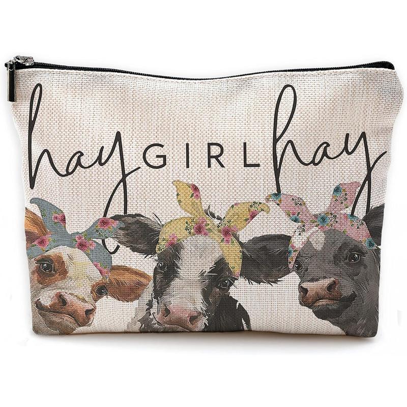 Cow Gifts,Western Makeup Bag,Cow Makeup Bag,Cow Print Stuff,Makeup Bags For Women