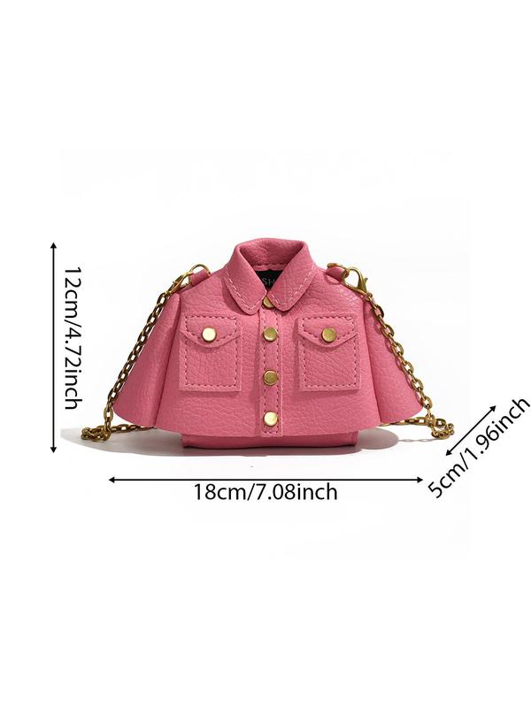 Women's Cute Chain Decor Crossbody Bag, Fashionable Jacket Shaped Shoulder Bag for Daily Used, Casual Trendy Versatile High-quality Daily Commuting Bag