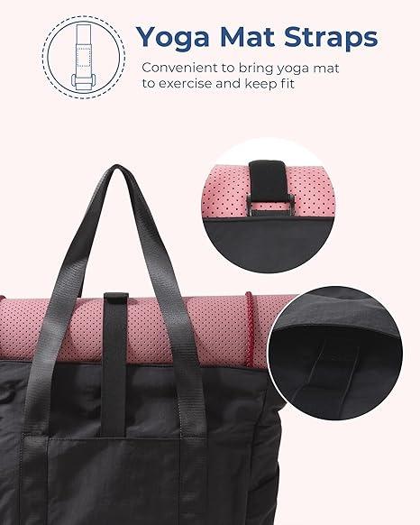 BAGSMART Tote Bag for Women with Zipper, Gym Tote with Compartments, Laptop Work Tote Nurse Dance Yoga Bag for Sport, Travel