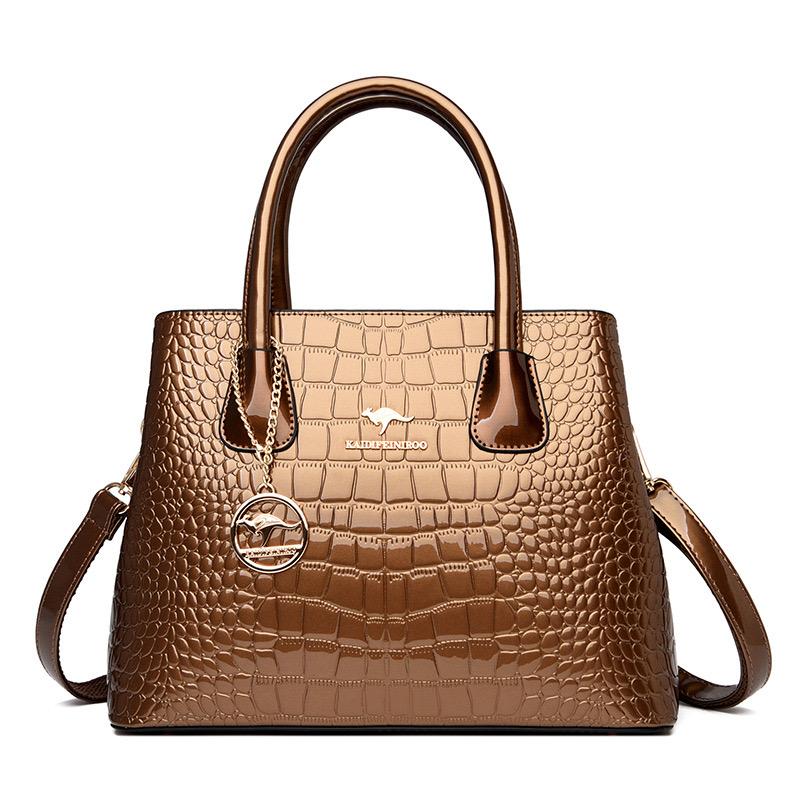 Z01-New women's kangaroo bag large capacity shiny crossbody handbag