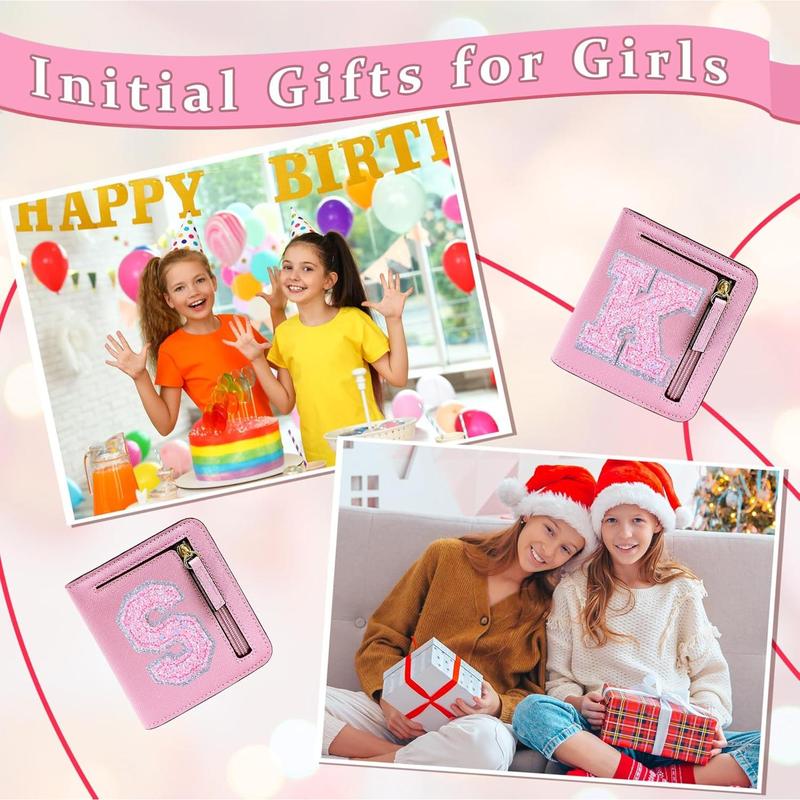 Initial Wallet Small Teen Gifts Trendy Stuff Birthday Christmas Stocking Stuffer Gift Idea for Tween Daughter Granddaughter Niece 6 7 8 9 10 11 12 13 Year Old Pink A