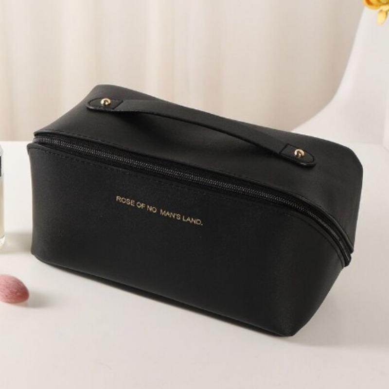 2024 New Portable Cosmetic Bag Organizer, Large Capacity Travel Multifunctional Princess Cosmetic Bag Travel Bag, Large Capacity Women's Cosmetic Bag, Waterproof Carrying Bag, Open Flat Bottom Cosmetic Bag with Compartments, Cosmetic Organizer with Handle