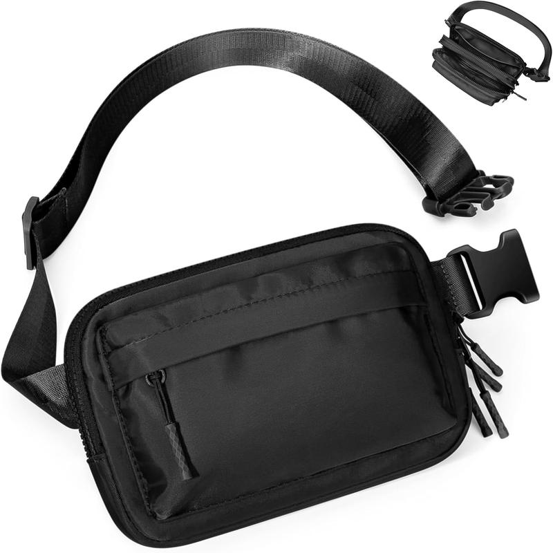 Fanny Packs for Women and Men, Belt Bag with 4 Zipper Pockets, Waterproof Crossbody Bag, Fashion Waist Packs with Adjustable Long Strap