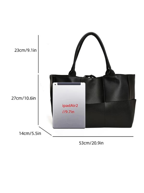 Women's Solid Color Tote Bag, Fashionable Large Capacity Shoulder Bag for Daily Used, Casual Trendy Versatile High-quality Daily Commuting Bag, Girl Fashionable Shopping Bag