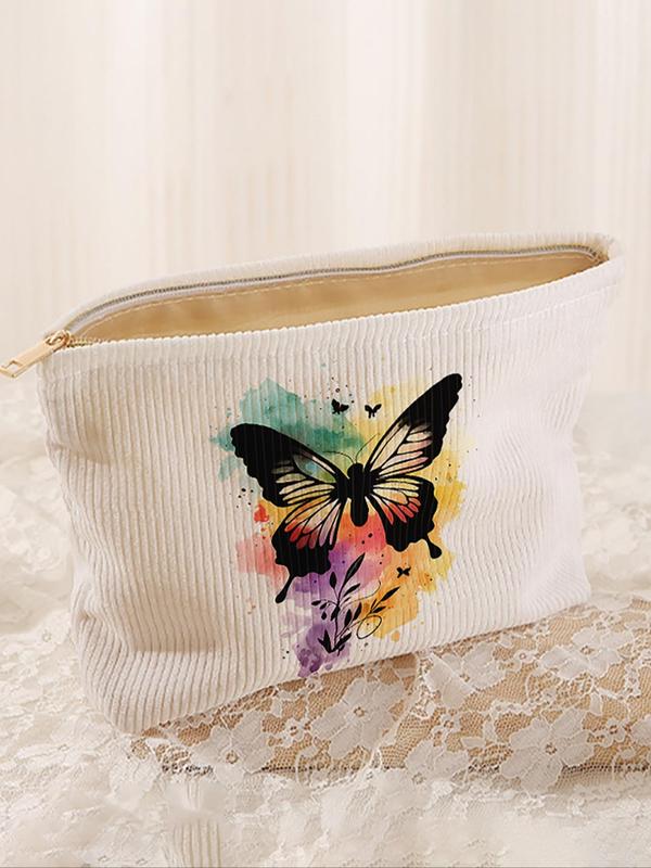 Butterfly Pattern Makeup Bag, Casual Versatile Storage Bag, Travel Makeup Bag, Suitable for Women and All Kinds of Occasions