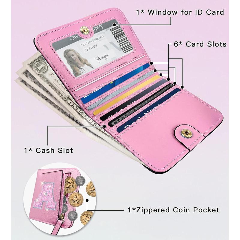 Initial Wallet Small Teen Gifts Trendy Stuff Birthday Christmas Stocking Stuffer Gift Idea for Tween Daughter Granddaughter Niece 6 7 8 9 10 11 12 13 Year Old Pink A