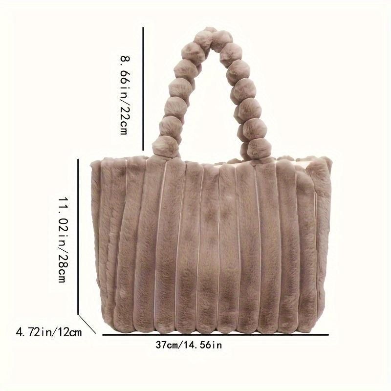 Fashion Korean Solid Color Shoulder Bag Handbag, Large Capacity Simple Commuter Tote Bag, 2024 New Plush Women's Bag