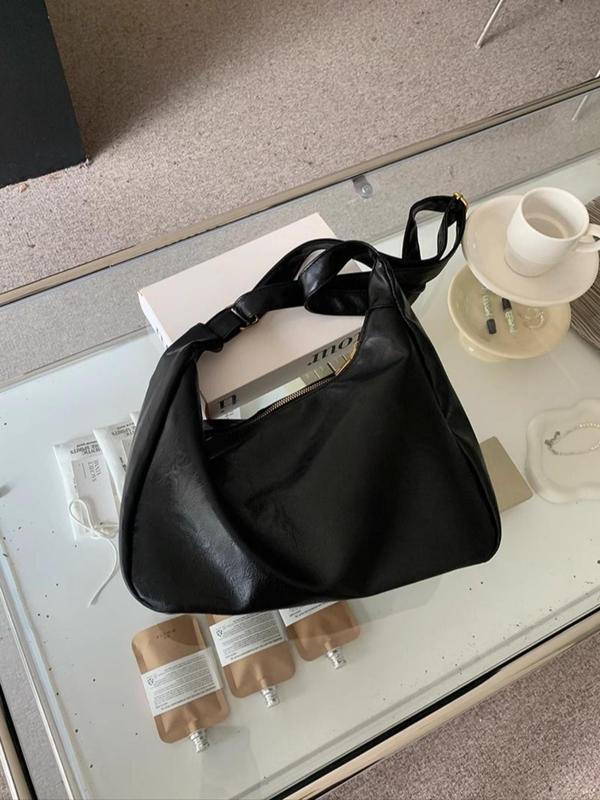 Women's Solid Color Vintage Crossbody Bag, Large Capacity Shoulder Bag for Daily Used, Casual Trendy Versatile High-quality Daily Commuting Bag