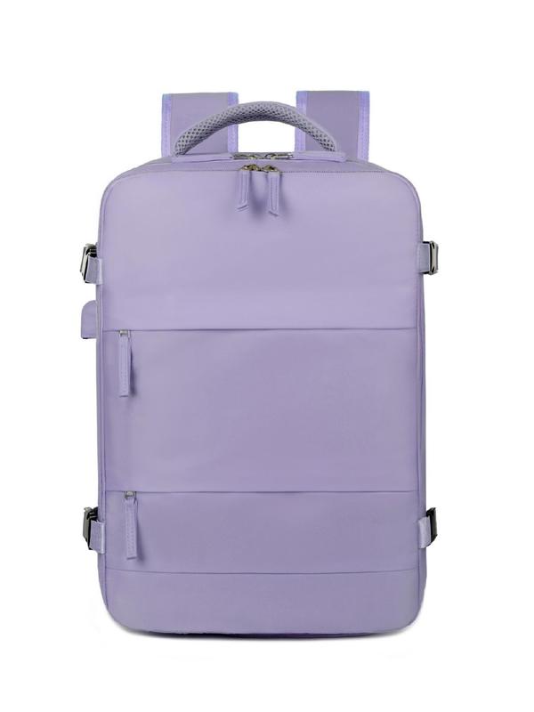 Solid Color Large Capacity Travel Backpack, Waterproof Multi-pocket Outdoor Sports Backpack, Casual Backpack for Women & Men