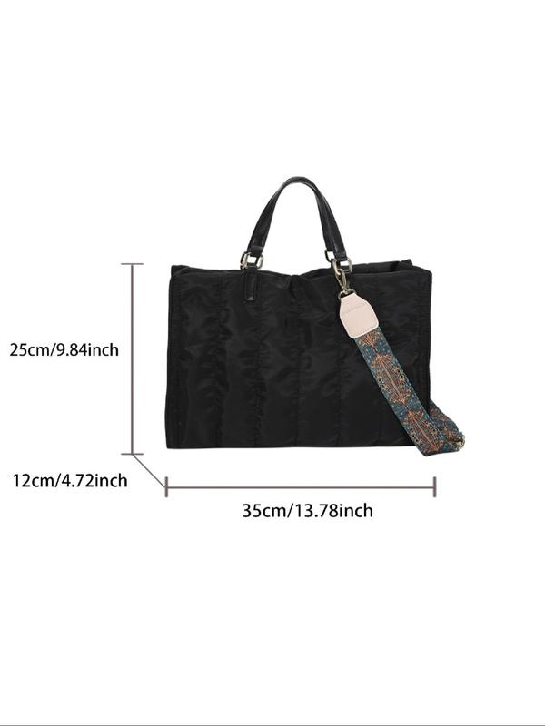 Women's Quilted Puffer Tote Bag, Fashionable Large Capacity Shoulder Bag for Daily, Commute, School, Casual Trendy Versatile High-quality Daily Commuting Bag