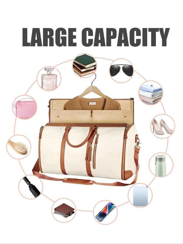 Lightweight & Portable Foldable Luggage Bag, 2024 New Style Contrasting Binding Casual Classic & Elegant Bag, Large Capacity Fashionable Travel Bags