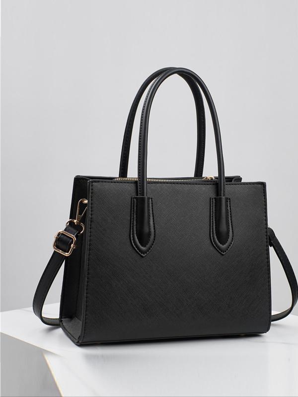 Women's Elegant Solid Color High-Capacity Handbag, Fashionable Pu Leather Crossbody Bag for Daily Used, Casual Trendy Versatile High-quality Daily Commuting Bag