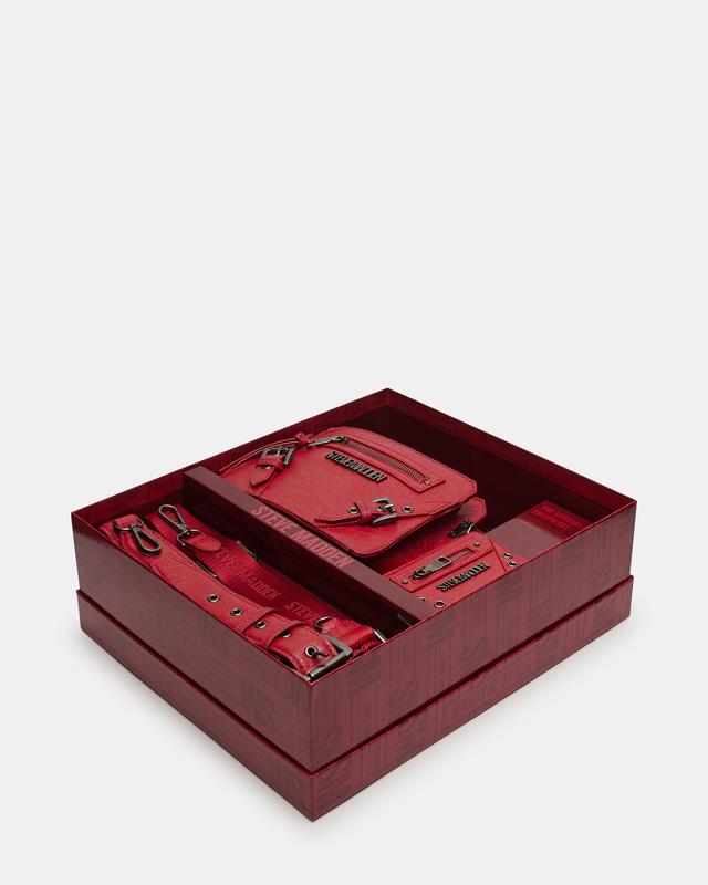 Steve Madden EVELYN CRINKLE MINI GIFT SET RED