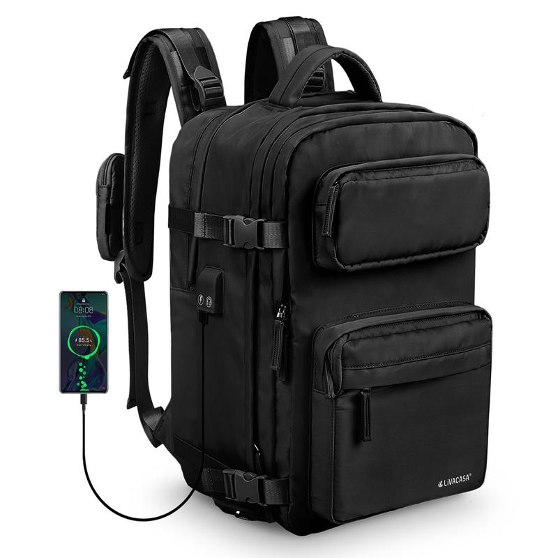 Waterproof Travel Backpack for Women, 40L Airline Approved Carry on Laptop Backpack with Compartment and USB Port