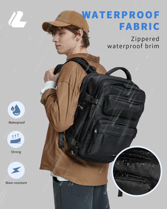 Waterproof Travel Backpack for Women, 40L Airline Approved Carry on Laptop Backpack with Compartment and USB Port