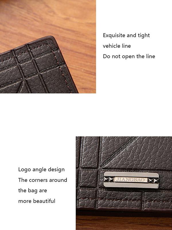 Men's Business Minimalist Short Wallet As Gift, Summer Trendy All-match Pu Leather Bifold Wallet, Classic Card Holder As Gift for Boyfriend & Father