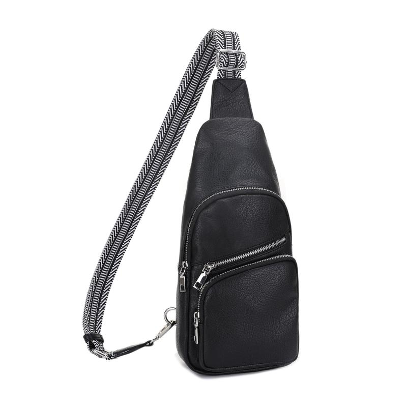 SG SUGU Jordan Webbing Strap Vegan Leather Crossbody Sling Bag