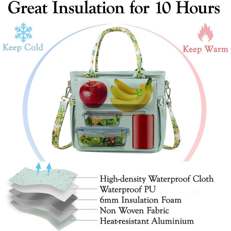 Women's Fashion Insulated Lunch Bag Lunch Box: Cute Lunch Box Wallet for Work Office Picnic Beach