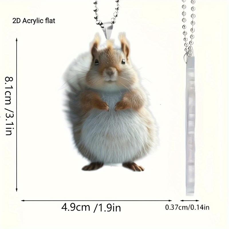 Acrylic Squirrel Hanging Ornament for Car, Backpack - 2D Durable Pendant Decoration