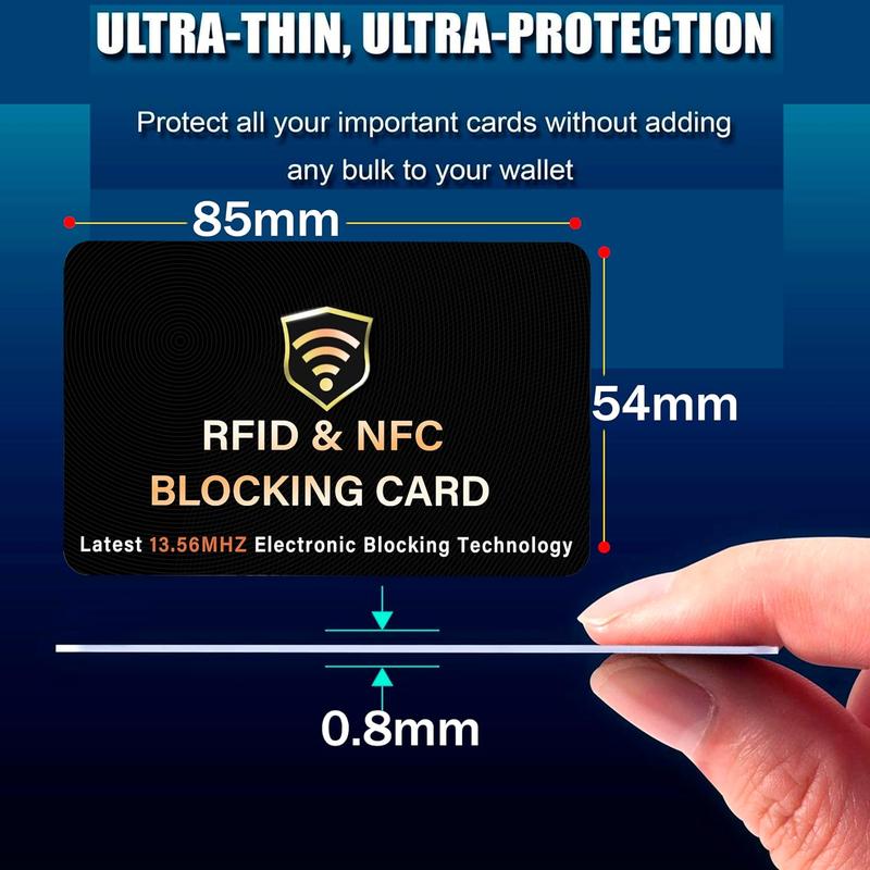 2 Pack RFID Blocking Card, One Card Protects Entire Wallet Purse, NFC Contactless  Deb Cred Card Protector ID ATM Guard Card Blocker(Black)