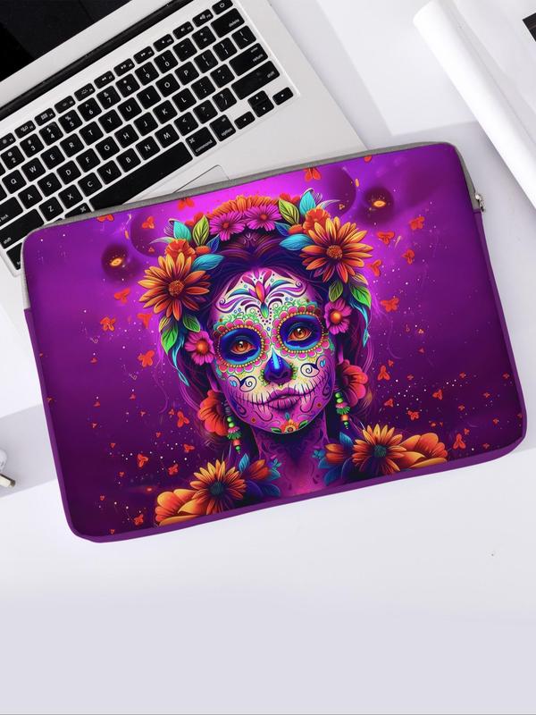 Cartoon Witch Pattern Laptop Bag, Soft Laptop Cover, Laptop Zipper Storage Bag, Suitable for Laptop, Tablet Cover, Laptop Accessories