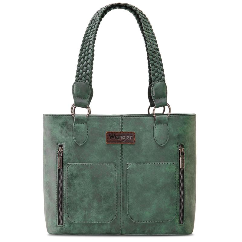 Wrangler Distressed Tote Bag for Women Western Purse Multi Pockets Handbags and Shoulder Bag