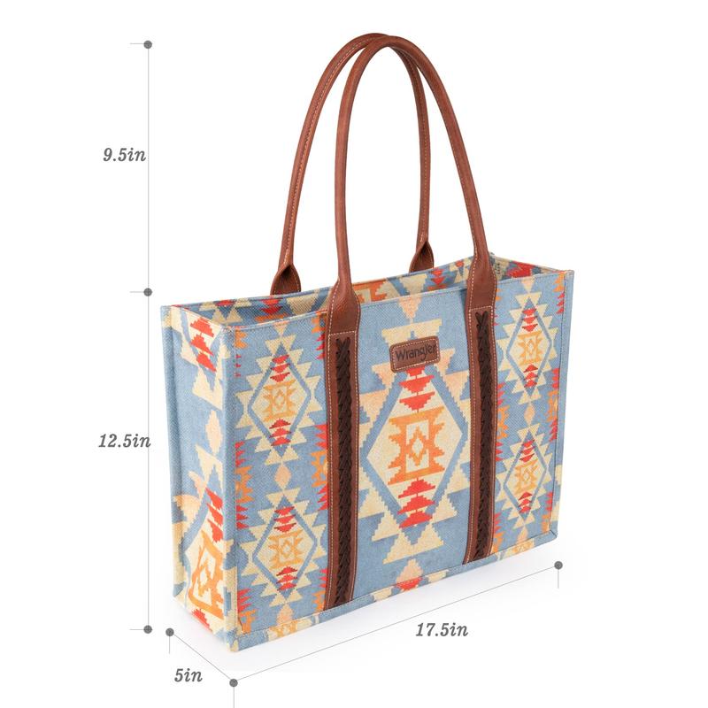 Wrangler Large Tote Bag for Women Aztec Handbags Boho Western Tote Bag-Fall Fashion