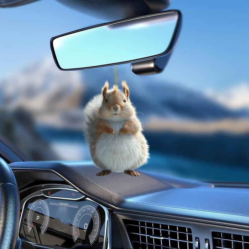 Acrylic Squirrel Hanging Ornament for Car, Backpack - 2D Durable Pendant Decoration