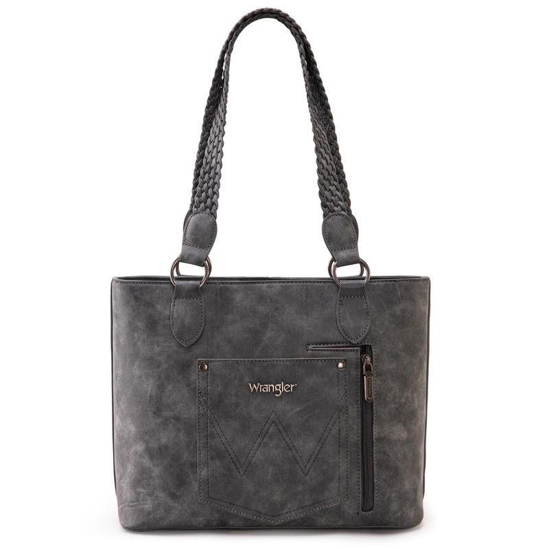 Wrangler Distressed Tote Bag for Women Western Purse Multi Pockets Handbags and Shoulder Bag