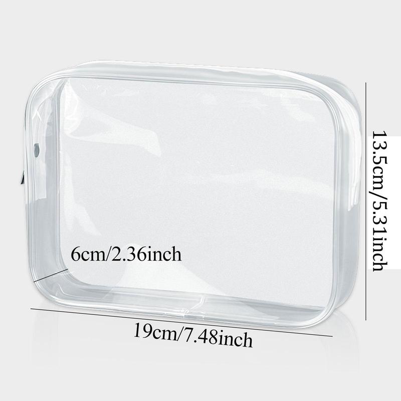 Clear Makeup Bag, 2 4 6 Counts Travel Toiletry Bag, Toiletry Wash Bag, Transparent Cosmetic Bag, Travel Zipper Bag for Men and Women