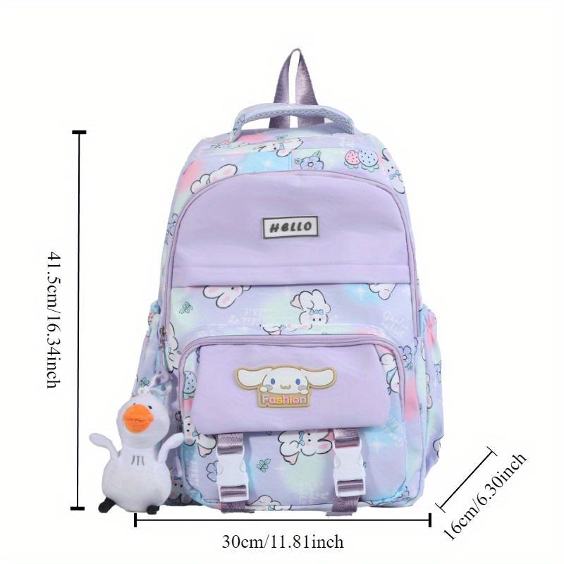 Cute Cartoon  Sanrio Pattern Backpack, 1 Count Large Capacity  Casual School Bag, Fashionable Backpack for Daily Use