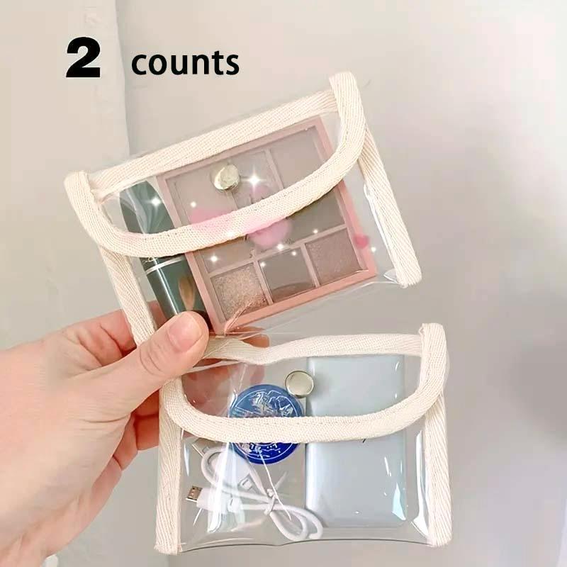 Clear Makeup Bag Set, 2 Counts set Lightweight Multifunctional Storage Bag, Portable Storage Organizer for Home & Travel