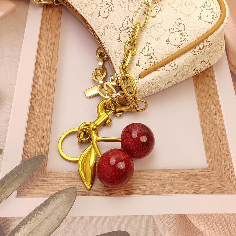 3 count Vintage  Bag Extender Chain Purse Strap Extenders Sweet Cherry Bag Charm Keychain Purse Handbags