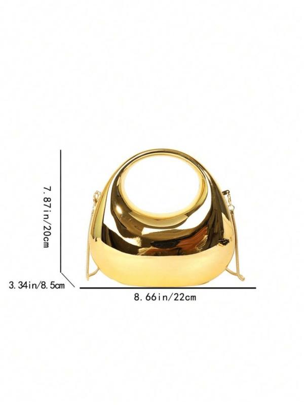Women's Elegant Minimalist Handbag, New Fashion Shiny Hobo Bag, Stylish All-match Crossbody Bag with Chain Strap for Daily Life for Women & Girls