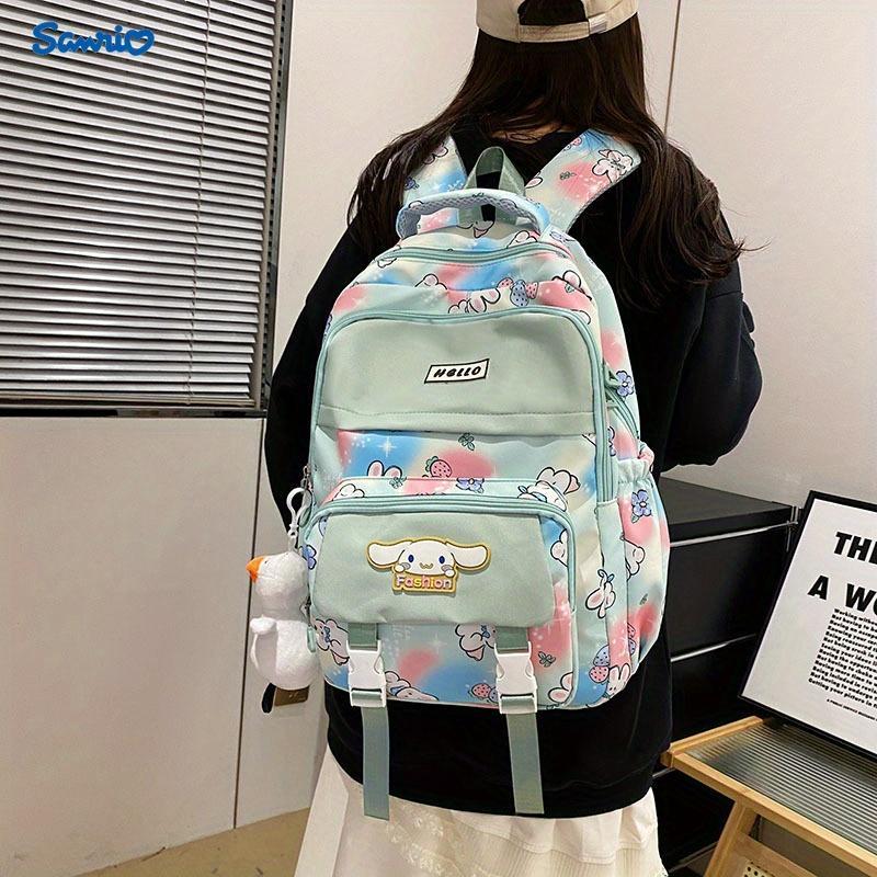 Cute Cartoon  Sanrio Pattern Backpack, 1 Count Large Capacity  Casual School Bag, Fashionable Backpack for Daily Use