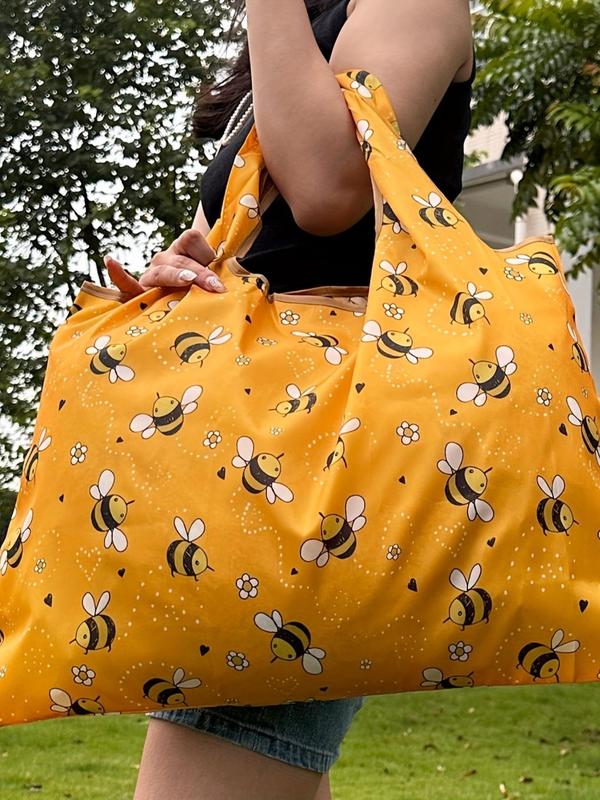 Women's  Leopard Pattern Shoulder Bag, Large Capacity High Load-bearing Waterproof Foldable Outdoor Shopping Shoulder Bag