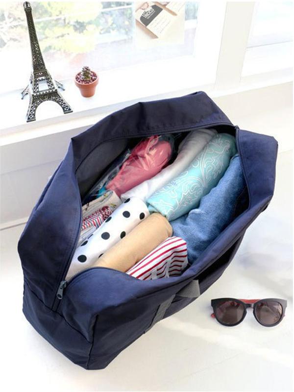 Letter & Floral Pattern Zipper Travel Bag, Large Capacity Lightweight Travel Bag, Durable Travel Bag for Weekend Trips Clothing Storage Gym