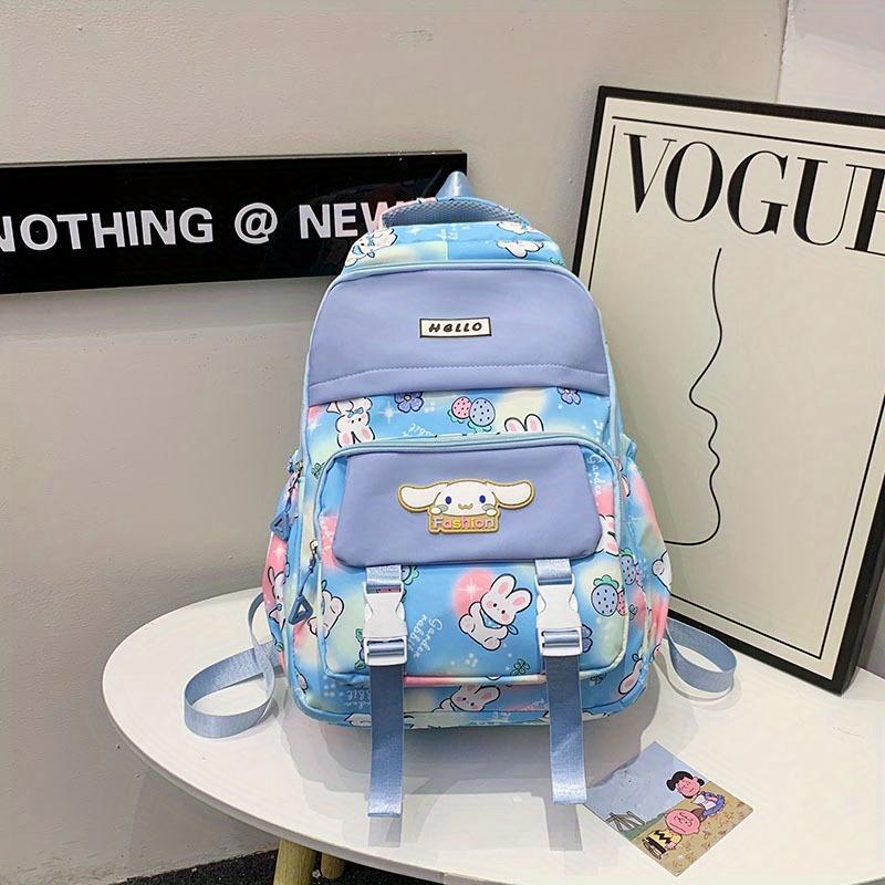 Cute Cartoon  Sanrio Pattern Backpack, 1 Count Large Capacity  Casual School Bag, Fashionable Backpack for Daily Use