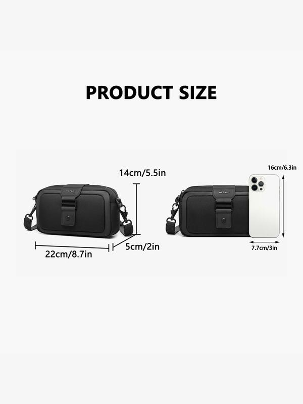 Men's Casual Solid Color Crossbody Bag, Lightweight Shoulder Bag, Fashionable Phone Bag for Travel & Hiking