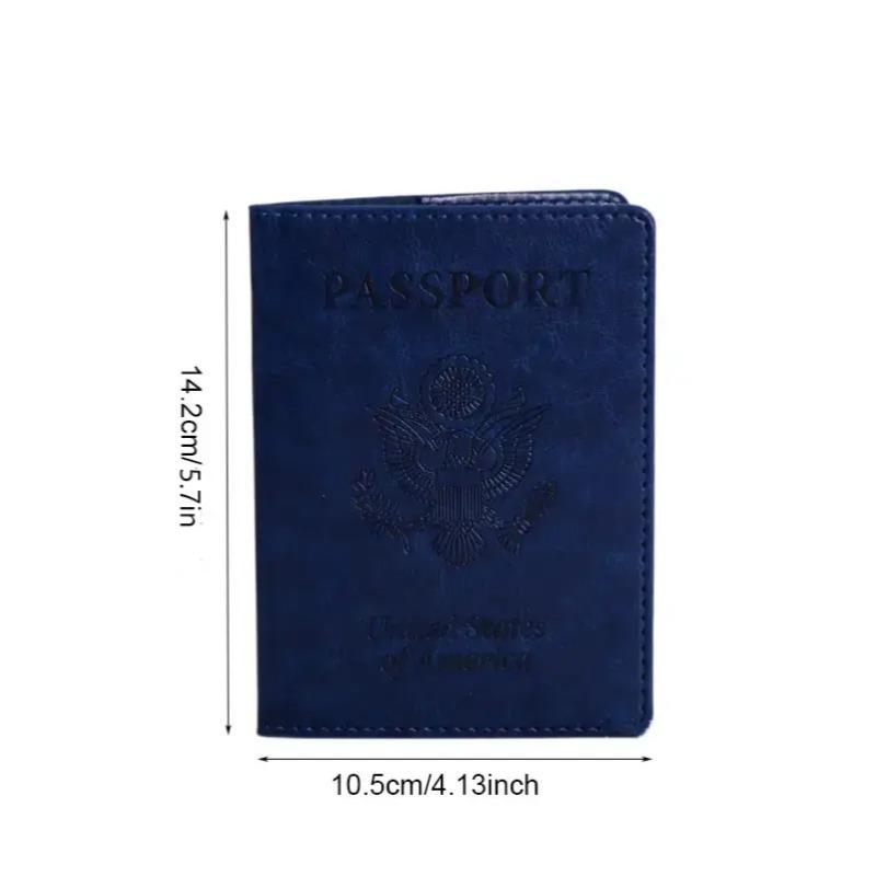 PU Leather Cover Passport Holder, 1 Count Lightweight Passport Card Case, Portable ID Card Bag, Protective Cover for Travel