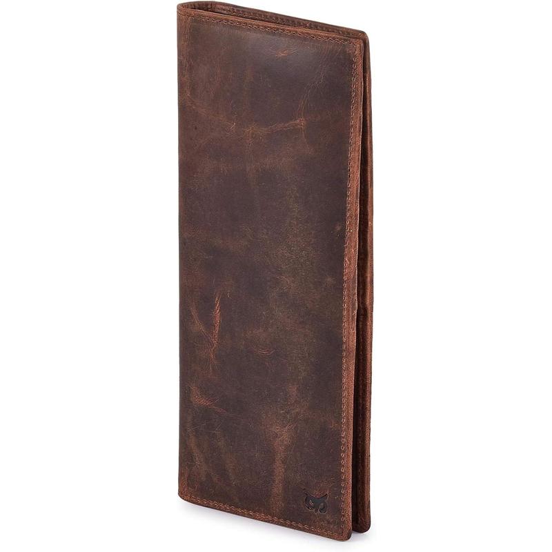 Long Wallet for Men Women Real Leather Bifold RFID Stylish Slim Handmade 2 ID Window Credit Card Holder in Gift Box